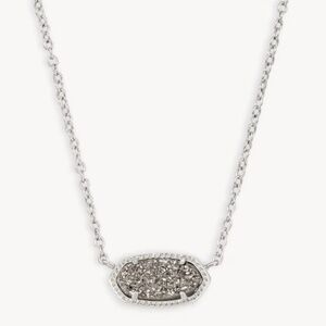 Kendra Scott Elisa Silver Pendant Necklace in Platinum Drusy